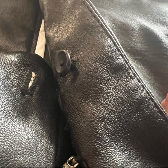 Maria McManus 100% Lamb Skin High Waist Crop French Leather Trouser Pants, 8 - Picture 10 of 16